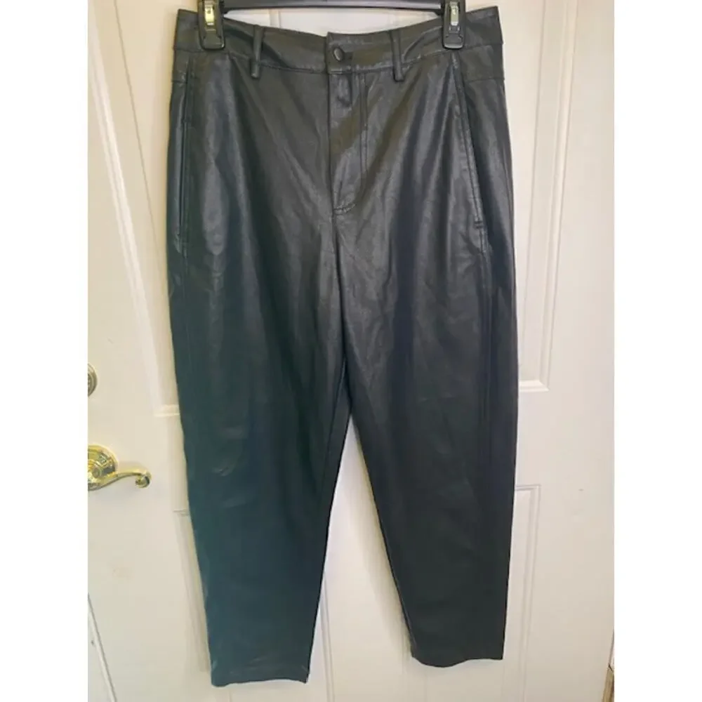 Zara Faux Leather Black pants Size Small NWOTs‎
